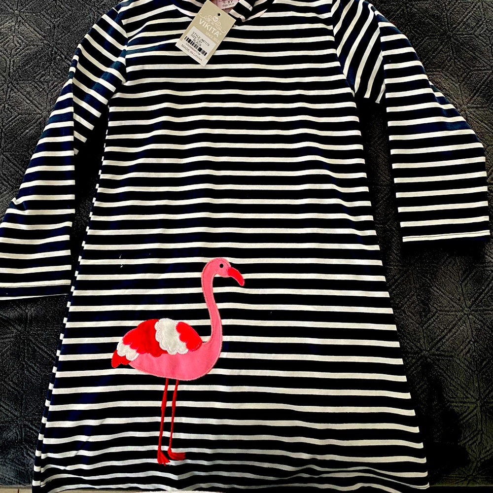 Girls Flamingo Dress 7/8